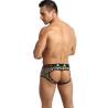 Jock bikini Anais Men Mercury, modelo de espaldas, con la abertura trasera