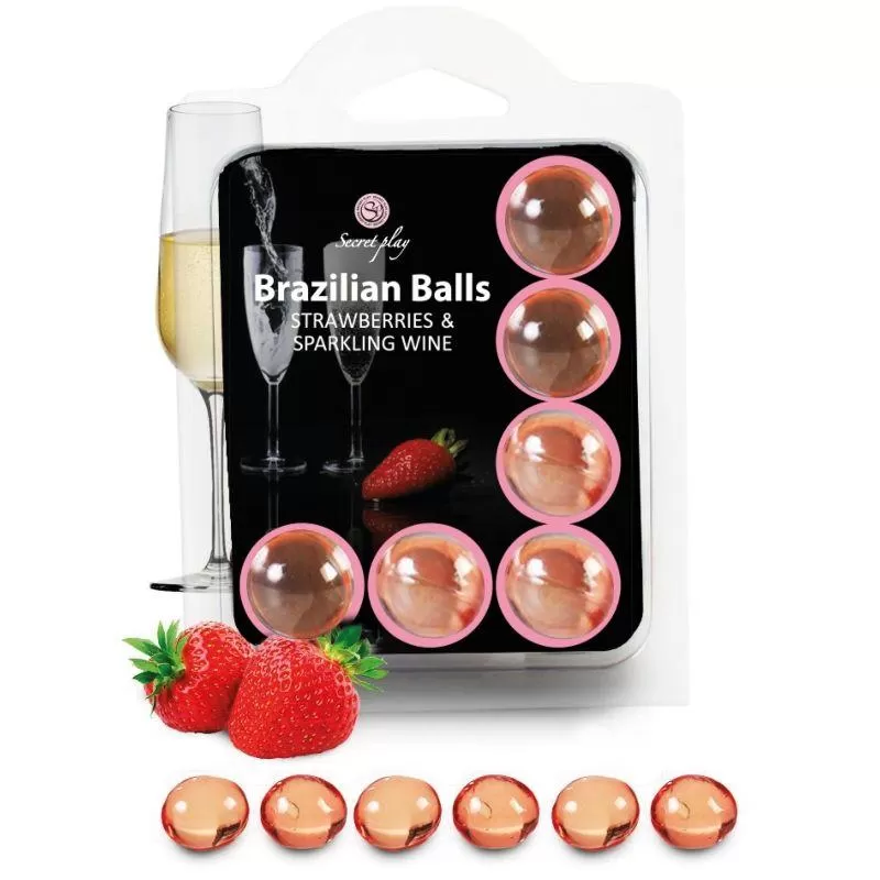 Secretplay - set 6 brazilians balls fresas con cava Secretplay - set 6 brazilians balls fresas con cava