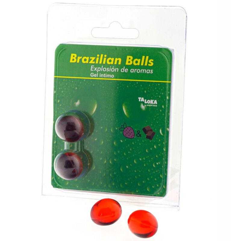 Taloka - brazilian balls gel íntimo fresa & chocolate 2 bolas