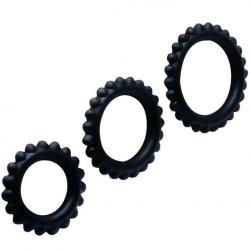 Baile titan set 3pcs cock ring black 2.8 + 2.4 + 1.9 cm