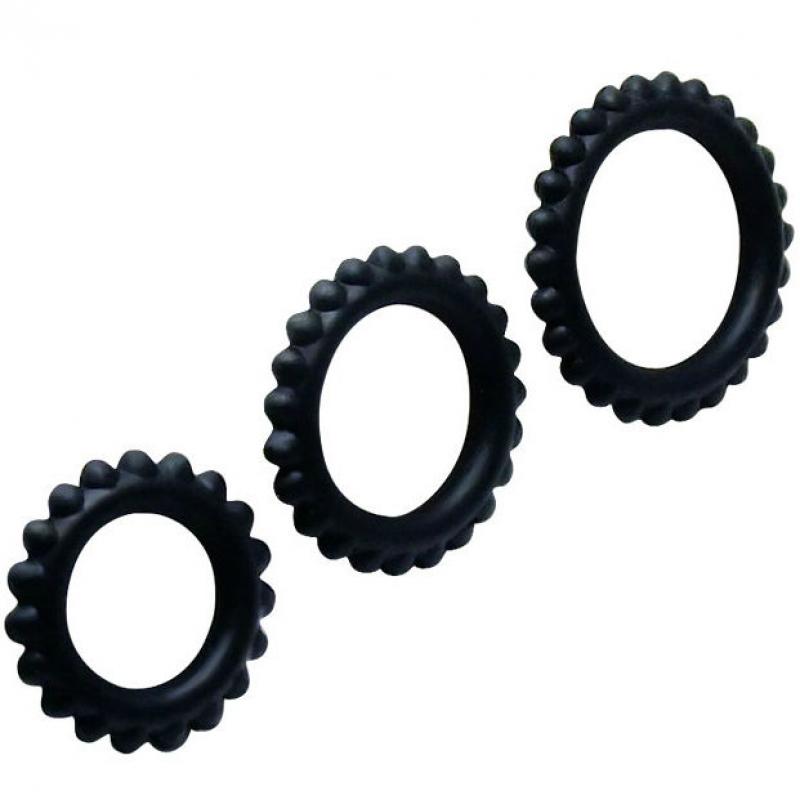 Baile titan set 3pcs cock ring black 2.8 + 2.4 + 1.9 cm Baile titan set 3pcs cock ring black 2.8 + 2.4 + 1.9 cm