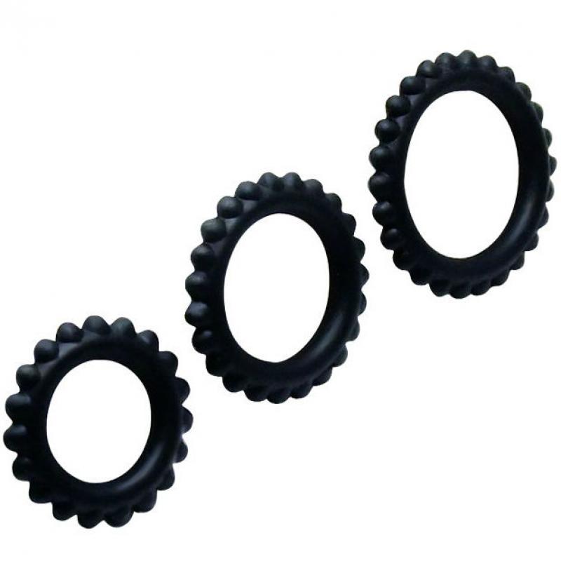 Baile titan set 3pcs cock ring black 2.8 + 2.4 + 1.9 cm