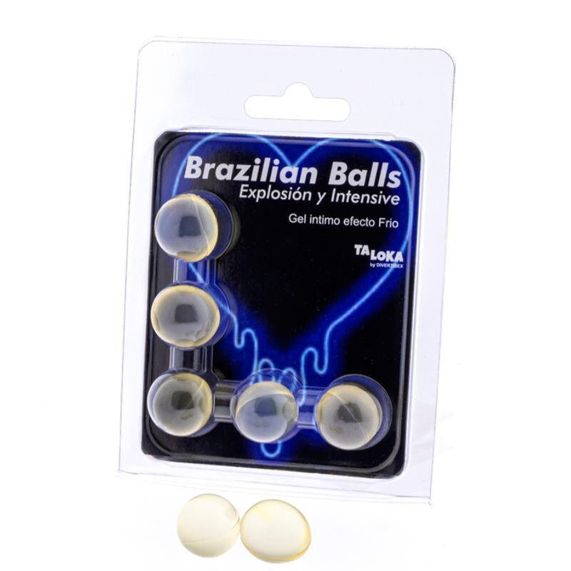 Taloka - brazilian balls gel excitante efecto frio y vibración 5 bolas