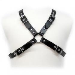 Leather body - black buckle harness for men