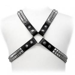 Leather body - pyramid stud harness