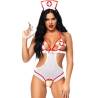 Body de enfermera Leg Avenue Naughty Nurse con cofia, de frente