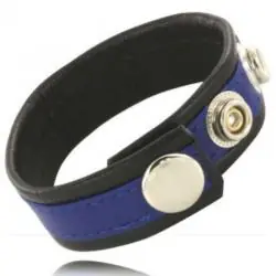 Leather body correa de cuero ajustable para pene azul-negra