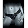 Tanga vibradora negra de talla grande puesta