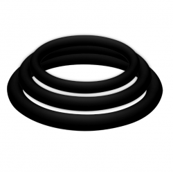 Potenz plus pack 3 anillos para pene negro - s, m, l