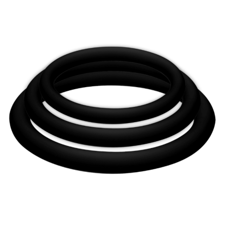 Potenzplus kit de 3 anillos para el pene (s, m, l) negro - 1