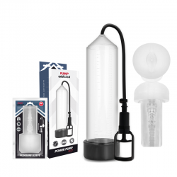Pump addicted - bomba erección rx7 transparente con masturbador