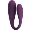 Pretty Love August ciruela, vibrador de doble estimulación, de lado