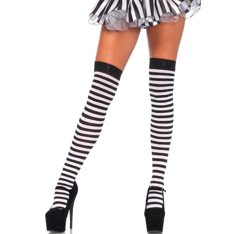 Leg avenue - calcetines altos de rayas negro/blanco Leg avenue - calcetines altos de rayas negro/blanco