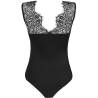 Body Livco Corsetti Mudienin negro con encaje, vista trasera sobre fondo blanco