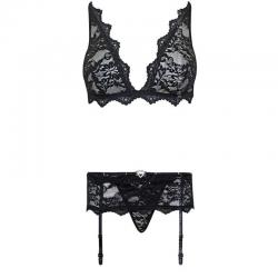 Livco corsetti fashion - belita lc 90231 sujetador + panty + liguero negro s/m