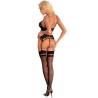 Conjunto con liguero Livco Corsetti Moridam, modelo de espaldas y medio lado