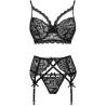 Sujetador de encaje y liguero con tanga del conjunto Livco Corsetti Moridam, sin modelo