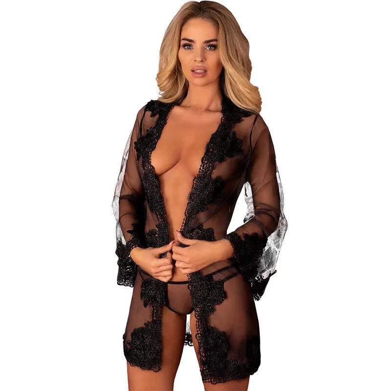 Livco corsetti fashion - herina lc xg056 bata + panty negro talla única