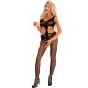 Bodystocking abierto Livco Corsetti Hardomin de rejilla, modelo de frente