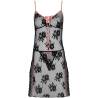 Camisón de encaje Livco Corsetti Karonin con lazo rosa, sin modelo, de frente