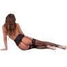 Liguero y medias de rejilla Livco Corsetti Jelly, modelo tumbada de lado