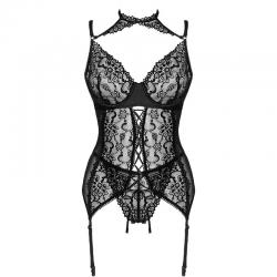 Livco corsetti fashion - giellandra for the senses collection corset + panty negro