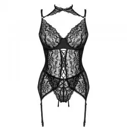 Livco corsetti fashion - giellandra for the senses collection corset + panty negro