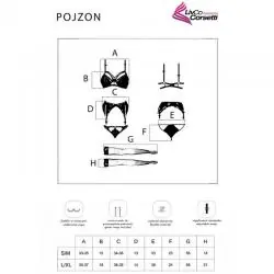 Livco corsetti fashion - pojzon lc 90670 sujetador + medias + liguero + panty negro