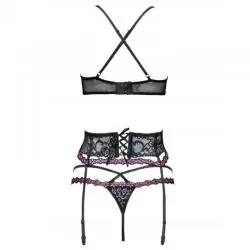 Livco corsetti fashion - snehana lc 90443 sujetador + liguero + panty negro