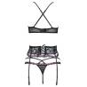 Livco corsetti fashion - snehana lc 90443 sujetador + liguero + panty negro - 4