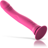 Intense Michelangelo vibrador en rosa, vista en diagonal con ventosa