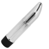 Mini vibrador Ohmama plateado con estrías, en diagonal