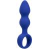 Admiral sonda anal con relieves y anilla, azul, de frente