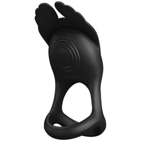 Pretty love - anillo vibrador silas 7 vibraciones silicona negro - 1
