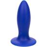 Plug anal vibrador Admiral Liquid Silicone Vibrating Torpedo azul, de frente