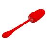 Pretty love - huevo vibrador con textura marina recargable rojo - 2
