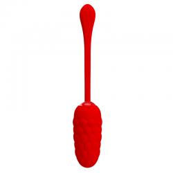 Pretty love - huevo vibrador con textura marina recargable rojo