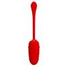 Pretty love - huevo vibrador con textura marina recargable rojo - 5