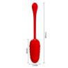 Pretty love - huevo vibrador con textura marina recargable rojo - 6