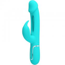 Pretty love - kampas vibrador rabbit 3 en 1 multifunción con lengua verde agua