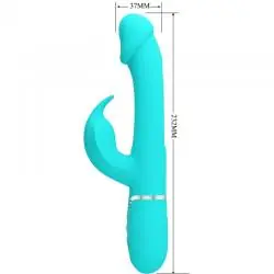 Pretty love - kampas vibrador rabbit 3 en 1 multifunción con lengua verde agua Pretty love - kampas vibrador rabbit 3 en 1 multifunción con lengua verde agua