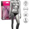 Tanga abierto con pedrería Radiance CalExotics, maniquí con caja e iconos