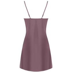 Camisón de satén violeta del set Livco Corsetti Jacqueline, vista trasera