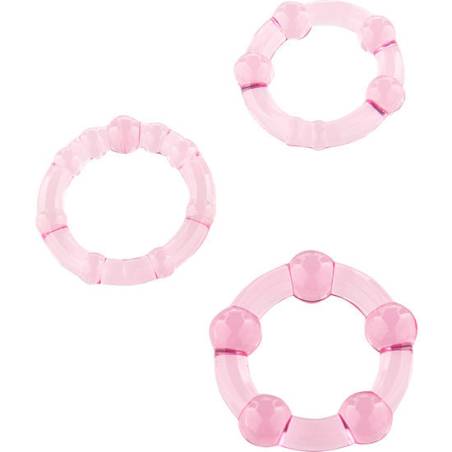 Sevencreations juego tres anillos pene rosa - 1
