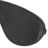 Antifaz negro ancho de polipiel Darkness: detalle del borde y la costura