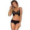 Conjunto Subblime Negro de Sujetador y Braguita, de frente, con la mano en el pelo