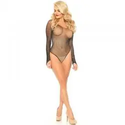 Leg avenue - body rejilla cristalizada verde