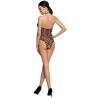 Body halter Passion BS087 negro de red, de espaldas