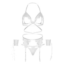 Leg avenue set cuatro piezas sujetador, liguero, tanga y puños talla unica - - 15