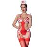 Chilirose - cr 4631 body enfermera crotchless rojo - 1